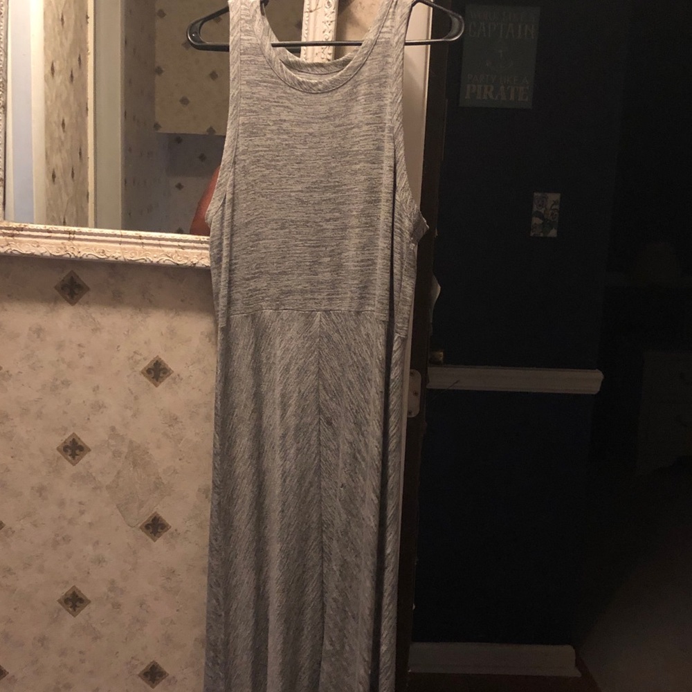 Ann Taylor, cotton gray, ankle length dress